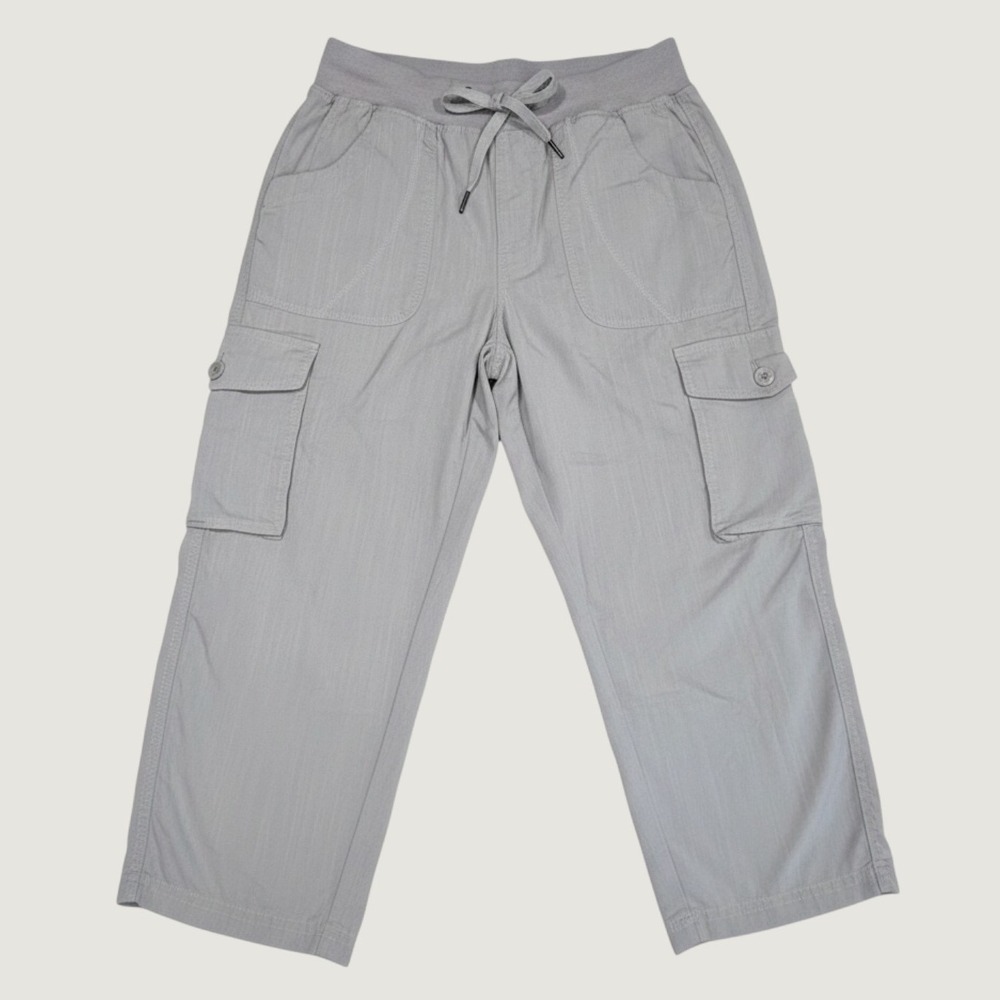 Outdoor Sports Gray Cargo Pants Women Small Drawstring Elastic Waist